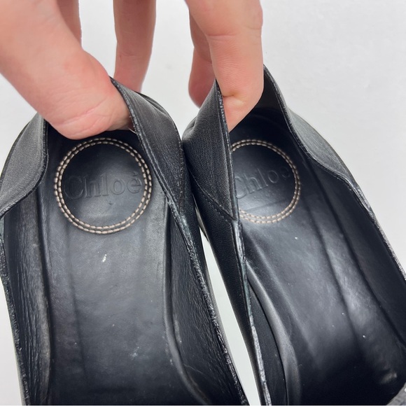 Chloe C Logo Convertible Suede Mule Nubuck Leather Loafers - Picture 8 of 12